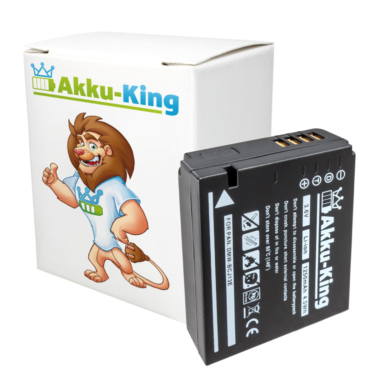AKKU für Panasonic BCJ13 DMW-BCJ13 BCJ13E BCJ13E LX-5 LX5 MIT INFO-CHIP