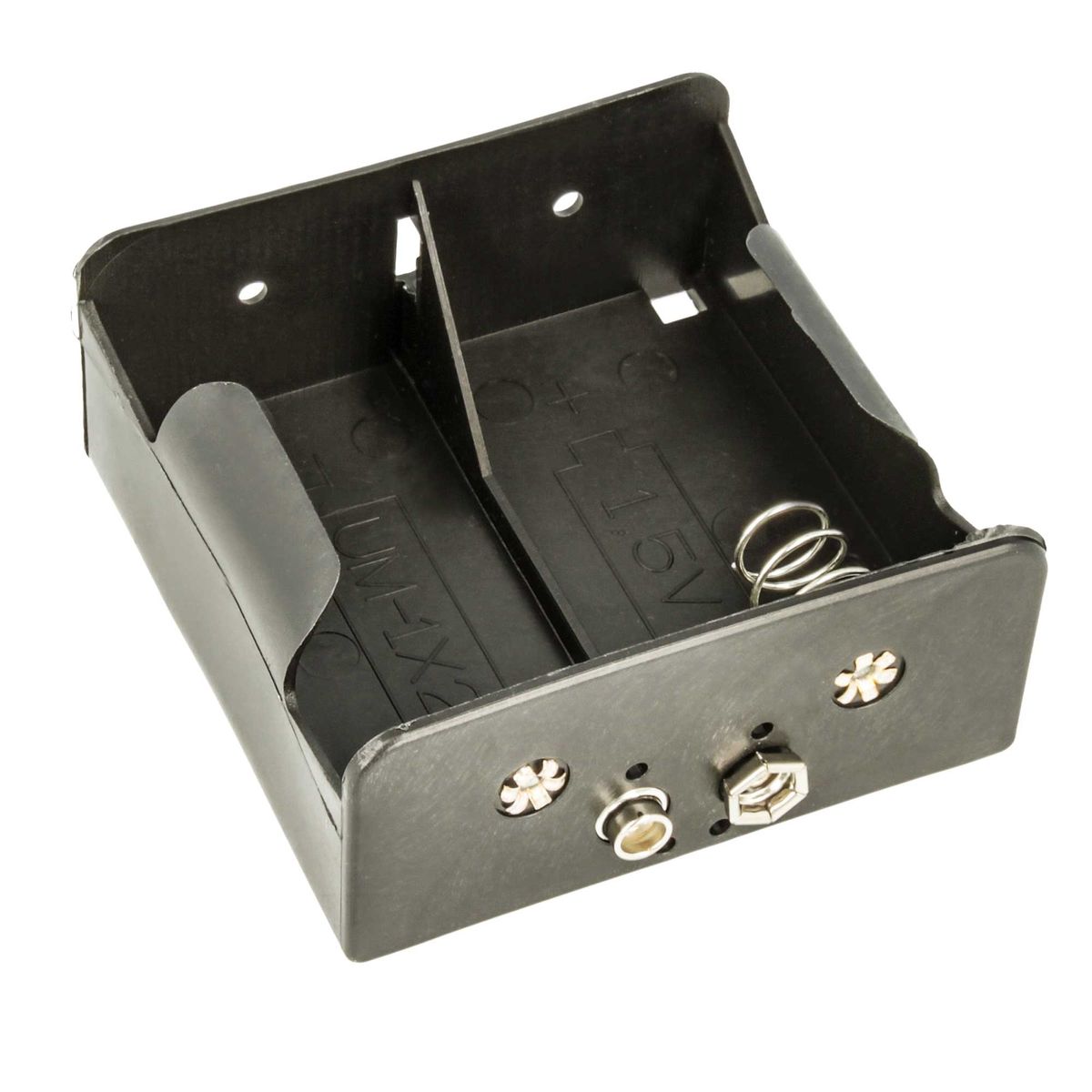 mit Druckknopfanschluss kj-vertrieb 10 x Batteriehalter f/ür 2X Mignon 9V-Block AA